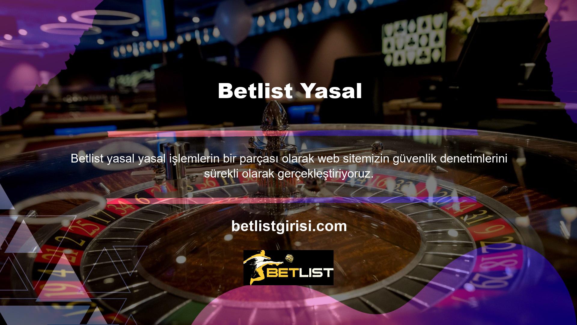 Betlist casino bilgileri ve casino sertifikaları üye tarafından yönetilen ana sayfada yayınlanmaktadır